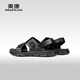 Aocon Sandalias oficiales Hombres de cuero genuino cómodos zapatos de playa de moda