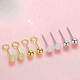 Puman Zhuji Earrings Women's 990 Gold Earrings Men's 925 Ear Bone Nails Curved Hook Silver Glossy 2.5MM Straight Needle