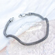Zhaoliang square braid platinum bracelet for men and women PT950 platinum fashionable electric black craft couple gift 11.21 grams long 19cm wide about 3mm