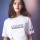 Under Armour UA new sports summer solid color ins round neck T-shirt short-sleeved men and women half-sleeved casual loose fashionable breathable Korean version 11980T-shirt black M