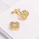 NOSSKISS International Luxury New Gold Silver 4-leaf Crop French Shirt Cufflinks Business Men's Sleeve Stud Birthday Gift x181 Gold Diamond Four-leaf Crop