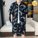 Playboy (Playboy) Suit de chemise à manches courtes en mousseline de mousseline haut de gamme Suit à manches courtes de voyage d'été masculin et shorts de plage de vacances associés à une chemise 679 mètres blancs blanc xl 125-140jin [Jin est égal à 0,5 kg]