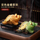 Shi Jian said that high-end boutique products can raise the golden toad that attracts wealth, tea pet ornaments, tea set accessories, luminous backflow fragrant tea play ornaments, small golden toad that attracts wealth (gold)