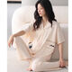Yalu-Pyjamas für Frauen im Frühjahr und Sommer Cool modal modaler kurzärmeliger Hosen Hauskleidung Frühlings- und Herbst-Strickjacke V-Ausschnitt für Oberbekleidung Set HMT-753# xl