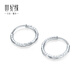 Century Yuan Light and Shadow Geometric Platinum Earrings Simple Lines Daily Versatile Earrings Birthday Gift for Girlfriend 1.5g