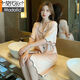 
Modal internet celebrity nightgown for women in summer thin ice silk short-sleeved shirt for women in summer cool silk home clothes CWS-9901# M [75-100Jin[Jin equals 0.5 kg]]