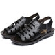 Meister der zulihischen römischen Mutter Sandalen für Frauen, Sommer flache Sohle weicher Sohle nicht rutschernder und älterer Schuhe für Frauen, Fischschuhe, alte Oma Sandalen, Wenzhou Huidong, keine müden Füße, Lochschuhe draußen-schwarze 35 Sandalen für Frauen 2025 Neue Stil
