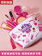 Kinderspielzeug simulierte Kinderkosmetik-Set Model Play House Girl Prinzessin Make-up Box Vollständiges Set Make-up Rose Red Series 21 Stück Rosrot PU Bag 218-2