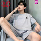 浪莎（LangSha）男士睡衣男夏季短袖纯棉男款夏天薄2025新款男生大码家居服 HDE-9928 L 男
