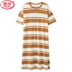 Camiseta Langsha (Langsha) Camiseta para mujeres en verano Color sólido de manga corta Algodón Long Falda delgada de mujeres embarazadas dulces para mujeres en grasas de verano más muebles para el hogar de gran tamaño F-6626 4xl (recomendado 165-190Jin [Jin equivale a 0.5 kg] f] f f.