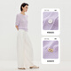 Shuiyunjian Purple avant épaule avant à manches courtes pour femmes tops lâches Couleur solide Commutation simple 2025 automne nouveau style rose violet m