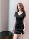 Yunguan club nocturno ropa vestida sexy bellezas femeninas ktv de noche vestida de spa batio técnico de trabajo ropa moderna 3883 sugerencia de negros 8 80-95Jin [Jin equivale a 0.5 kg] tamaño universal