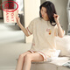 Langsha Light Pajamas de lujo para mujeres en algodón de algodón de verano pantalones cortos de manga corta dulce algodón de algodón informal de ropa para el hogar yx7512 9856 m [80-100Jin [Jin iguala 0.5 kg] desgaste]