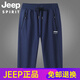 JEEP SPIRIT高档夏季棉质短裤男士薄款运动七分裤宽松大码休闲五分中裤子 6174黑色 直筒 七分裤 M 建议90-115斤