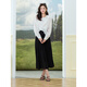 Lagogo Romantic Princess Skirt Women Lagugu Valley 2025 Summer New Chiffon plisado Versátil Fairy Skirt Black M