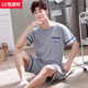 Hengyuanxiang men's pajamas summer cotton short-sleeved shorts youth and middle-aged casual plus size summer thin home clothing set HD9922 [short-sleeved shorts set] L [100-130Jin [Jin equals 0.5 kg]]