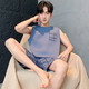 2025 new summer men's pure cotton pajamas set casual vest shorts for outdoor wear OMM13066 XL