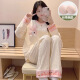 常缕竺睡衣女夏季开衫长袖长裤套装夏天女士2025新款卡通春秋冬款家居服 SSM-3882 M  【75-100斤】