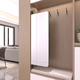 Yonghuan wardrobe mirror with sliding mirror wardrobe case door dressing mirror built-in rotation hidden folding and retractable, full door explosion-proof 12035 ivory white handle with magnetic suction Others