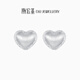 Chao Acer Platinum Love Heart Earrings for Women PT950 Brushed Earrings Versatile Gift for Girlfriend Priced at RMB 310 2.4g, One Pair (Free Silicone Ear Plugs)