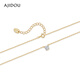 Ajidou Ajidou Halskette, chinesisches Valentinstagsgeschenk, modische und einfache leuchtende Zirkonia -Anhängerkette, Sende an eine Freundin, geben Sie an Frau, Golden 39 cm 1 Stück