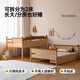 Genji Muyu Children's Furniture High and Low Bed All Solid Wood Bedroom Boys and Girls Bunk Beds Do Not Disturb Each Other Upper and Lower Beds Small Apartment Children's Twin Beds Bed - Upper 1*1.9m Lower 1.35*1.9m+Mattresses*2