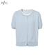 
Eifli (eifini) Eifli round neck fake two-piece knitted cardigan for women's summer thin outer sun protection top 2025 summer new style Sea ice blue L 115-130Jin [Jin equals 0.5 kg]