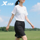 特步运动套装女夏季宽松跑步健身运动服冰丝速干薄款短袖短裤两件套女 正黑色/宽松休闲-拉链口袋 M /165