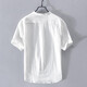 Рубашка Romon Men's Summer Line Linen Lose Wernatile Foot Cotton Linen Linen Lensen Laterleaded For Tope For Top Top White xl