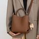 Montana West luxury high-end brand 2025 new crossbody women's bag large capacity high-end feel shoulder bag luggage bucket bag cold tea color