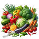 Yonghuan Kitchen Vegetable Stickers Refrigerator Door Tiles Fresh Fruits and Vegetables Self-adhesive Painting Wall Doors and Windows Stickers Waterproof Painting TG9859 Self-adhesive Painting 0cm*0cm Long side 20CM (large size is better