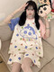 可爱hellokitty睡衣女款纯棉夏季短袖薄款加大码200斤学生家居服 QYS9920 M （适合80-100斤）