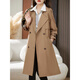 Kouyiya brand new women's clothing Khaki windbreaker jacket for women mid-length 2025 autumn new small casual coat Khaki M Recommended 115 Jin [Jin equals 0.5 kg]