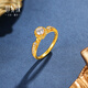 Century Yuan gold ring for men and women, fragrant flower buds, pure gold inlaid with moissanite, couple birthday gift for girlfriend, 3.69g, circle number 12, with national inspection certificate