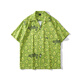 
Playboy (PLAYBOY) men's shirt summer new avocado green full print short-sleeved shirt men and women Hawaiian style casual couple shirt dark green X693 M