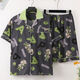 Mu fengqing sommer sommer kurzärmelige dünne nachgeahnung baumwolle pyjamas Herren heimische Kleidung Anzug Summer Cartoon Print Koreanische Version hübscher junger Mann 3271 Kurzärärmungsanzug M (70-100jin [Jin entspricht 0,5 kg])