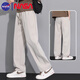 NASA BASE冰丝弯刀裤子男士夏季薄款2025新款宽松直筒夏天垂感松弛感休闲裤 6636卡其色【透气】 轻薄 XL 125-145斤