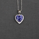DL 1998 Fat Donglai same style tanzanite pendant sapphire tanzanite pendant ocean love-shaped necklace 925 silver sapphire pendant (without chain)