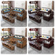 Sala de estar de madera maciza de yayuan nueva combinación de telas de estilo chino de estilo chino Light Luxury Small Apartment Muebles 9906 [Combinación] 1+1+3 [Algodón] Cubierta de algodón y lino
