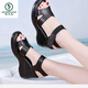 Pic de bois sandales à talons hauts pour les femmes, à la mode à talons à talons à talons épais et à talons épais semi-sombres 2025, nouveau style de chaussures de poisson à pêche à selle douce externe Volyaire noir 35