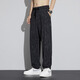Ronghu ice silk drooping casual pants for men 2025 new summer thin fast dry trendy harem pants loose work trousers K143 black XL [Suggested 115-130Jin [Jin equals 0.5 kg]]