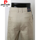 Pierre cardin 2025 original single men's casual pants summer thin pure cotton loose straight solid color business trousers men's trousers new light khaki 6625-2 33