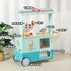 
Playhouse wooden concession candy car shopping baby automatic ice cream vending machine toy mobile ice cream car ice cream car blue