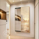 Xingkai 2024 Log Wind Sunrise Push-pull Full-length Mirror Invisible Push-pull Closed Cover Hidden Dressing Mirror Decorative Hanging Painting M3519 Xiayang Mirror A 40*120CM [On-door] Aluminum alloy black frame + left