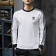 阿迪达斯 （adidas） 三叶草男装女装夏季新款情侣修身长袖T恤棉质透气休闲运动服 黑色/IA4877 2XL