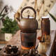 Yusen Yi Buddha-Quantity Pot, bois de chauffage, grande capacité, vieille boue rocheuse, thé, eau bouillante, pur pot à la main à la main de style japonais, pins, cyprès, bustha-buddha en bois 13662, 2300 ml, plus de 1l