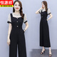 
Hengyuanxiang short-sleeved chiffon wide-leg jumpsuit set for women 2025 new fashion style summer thin jumpsuit [1098#] apricot jumpsuit M Recommended 95-105Jin [Jin equals 0.5 kg]