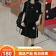 Adidas Clover New Casual Set Embroidery Sports Set Short Sleeve Shorts Men and Women Couples Summer Loose Two-Piece Set 9889 Black Set 2XL (130-150Jin [Jin equals 0.5 kg])