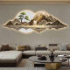 Shinniao flows water and makes money landscape paintings New Chinese style living room decoration paintings Sofa background wall hanging paintings Atmospheric tea room wall decoration 13548 90*30 exquisite carved crystal porcelain paintings-no lamp style