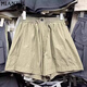 Coton-Zhiyi Silk Sèche à séchage rapide Shorts décontractés à niveau large pour les femmes en été 2025 Nouveau petit pantalon de clipper slim 320 gris [haute qualité 18,5] xl 115-130jin [Jin est égal à 0,5 kg]
